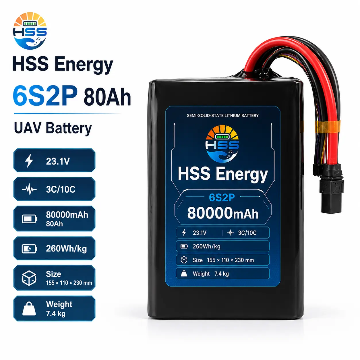 Bateria UAV 6S 80000 mAh